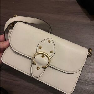 Coach White Crossbody Bag with Gold Accents